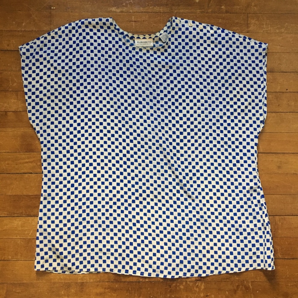Blue and white checkered vintage top